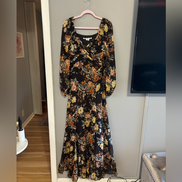 Veronica Beard Avani Floral Silk Maxi Dress Sz 2 - Picture 8 of 13